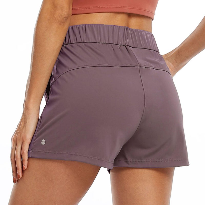 Willit Womens Athletic Hiking Running Shorts for Women Yoga Workout Gym Quick Dry Shorts with Pockets Brown XS - Image 4